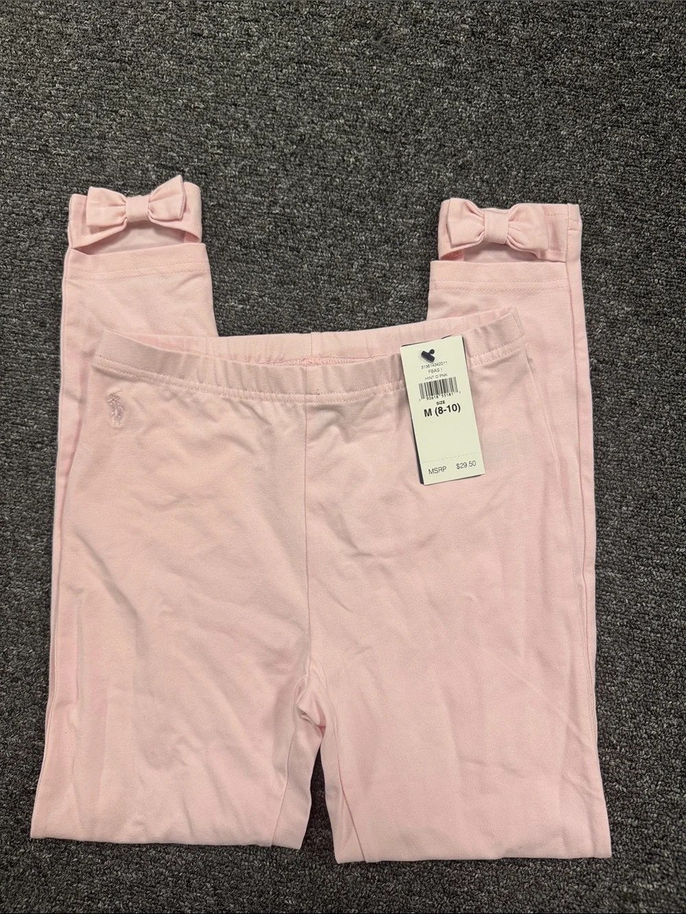 Ralph Lauren Light Pink Bow Hem Leggings